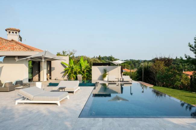 Лаунж-лежак двухместный Bite белый, светло-серый 2030х1440х800 мм