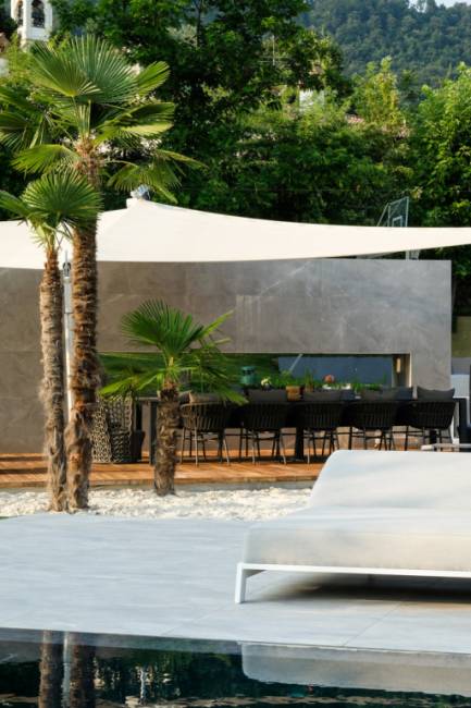 Лаунж-лежак двухместный Bite белый, светло-серый 2030х1440х800 мм