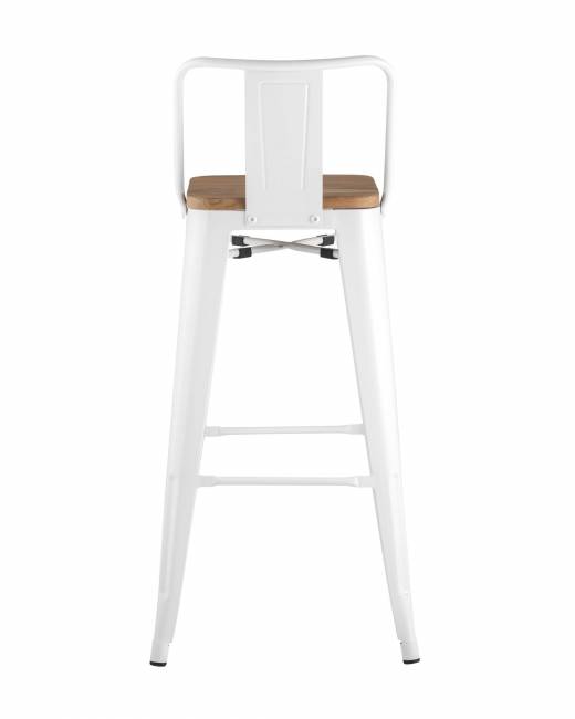 Стул барный TOLIX WOOD со спинкой белый глянцевый