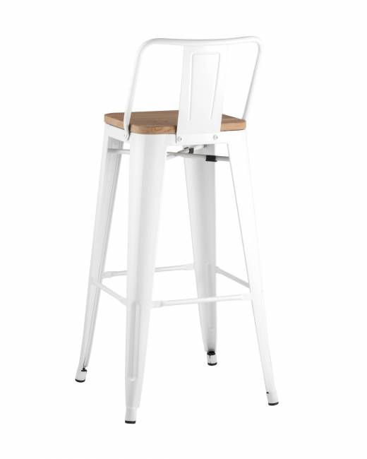 Стул барный TOLIX WOOD со спинкой белый глянцевый