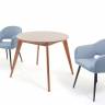 Стол Сканди К 90 орех с креслами Пичч велюр синий