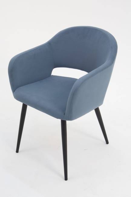 Стол Сканди К 90 орех с креслами Пичч велюр синий