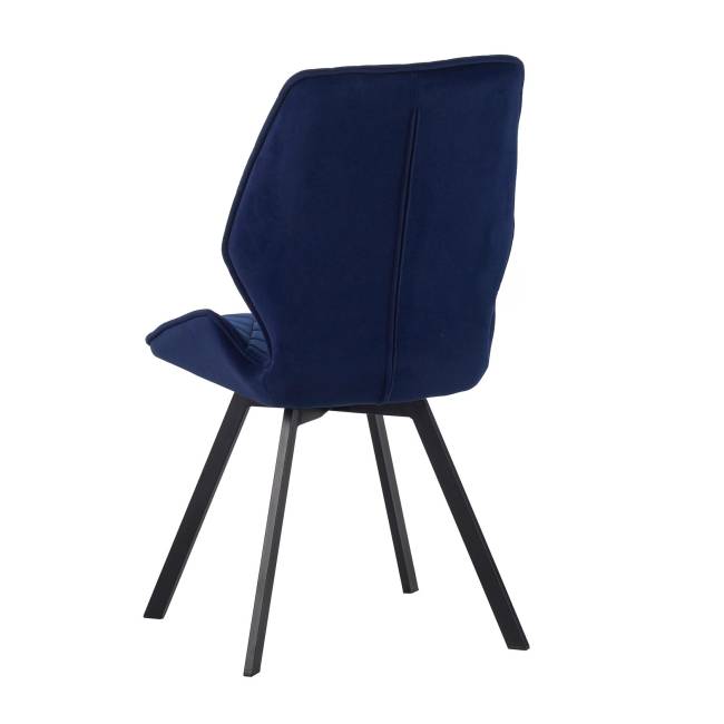 Стул Liam c поворотно-возвратным механизмом, cиний велюр/черный