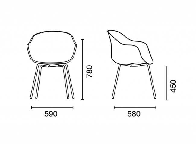 Кресло пластиковое Globe-K ML кирпично-красный 590х580х780 мм