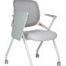 Стул / Swift / серая сетка/серая ткань/белый каркас/пюпитр/ролики