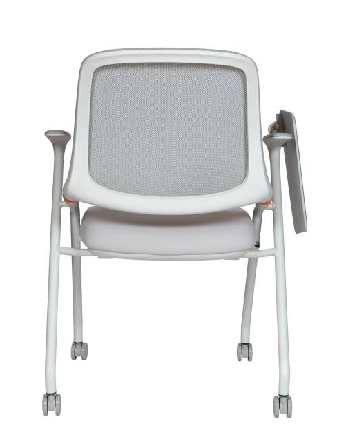 Стул / Свифт / Swift / серая сетка / серая ткань / белый каркас / пюпитр / ролики