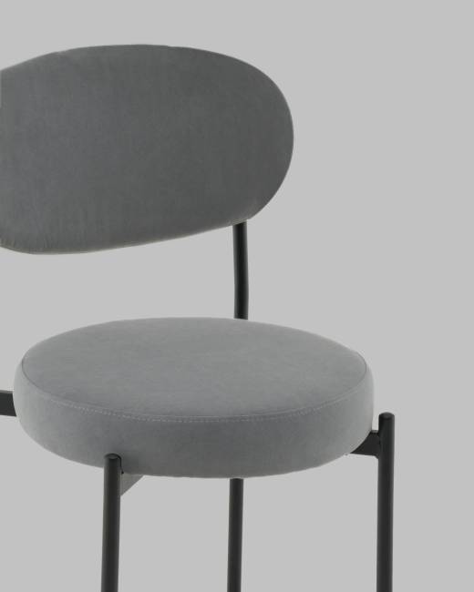 Стул Полубарный Бриф DD велюр серый