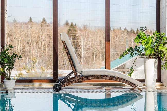 Шезлонг AGATA коричневый с матрасом