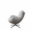 Комплект кресло HUG светло-серый, экокожа, шенилл с оттоманкой светло-серый, экокожа