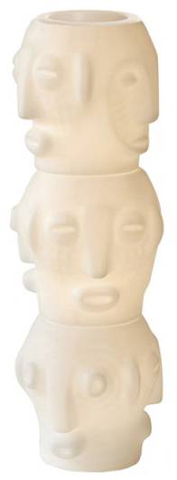 Кашпо пластиковое светящееся Threebu Totem Pot 3 Lighting белый 450х450х1350 мм