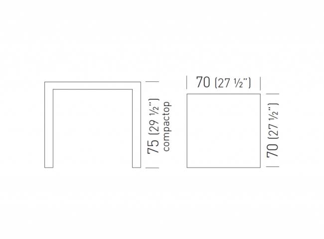 Стол ламинированный Claro 700х700х750 мм