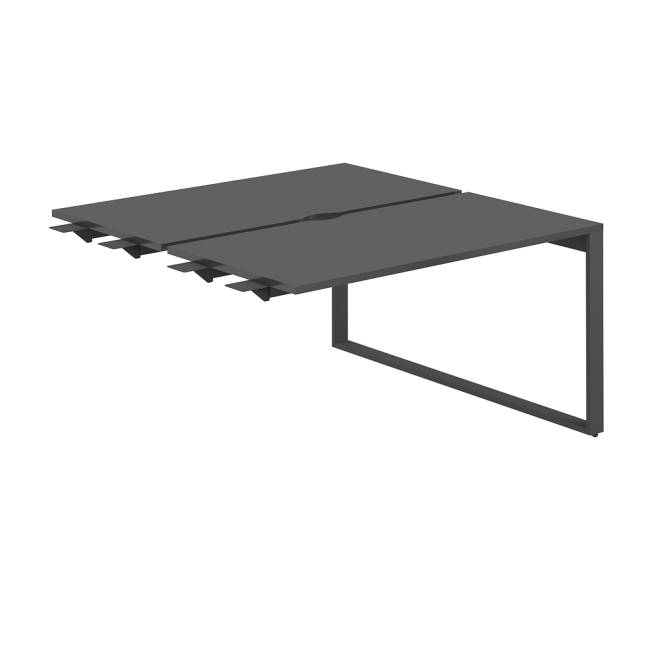 AG.155.AN.V.72.AN  / Рабочая станция комбо 1400х1438х750  / профиль О-образный: 70х20 антрацит; столешница с вырезом: антрацит