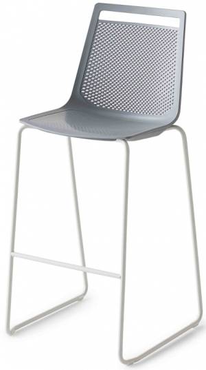 Стул пластиковый барный Akami ST 76 жемчужно-серый 500х550х1130 мм