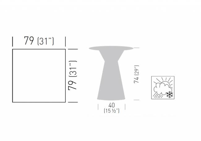 Стол ламинированный Roller Table 790х790х740 мм