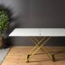 Стол трансформер Левмар Compact G15/S90 (белый глянец/золото) Стол трансформер Левмар Compact G15/S90 (белый глянец/золото)