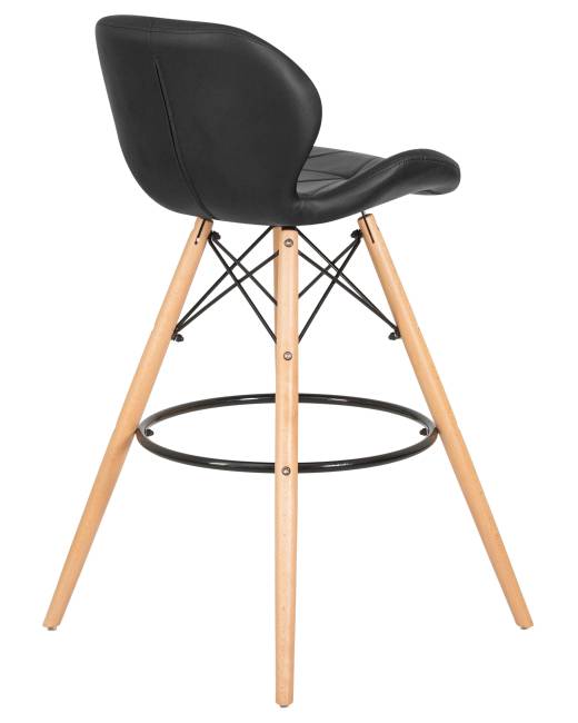 Стул барный DOBRIN BUTTERFLY BAR, ножки светлый бук, цвет чёрный