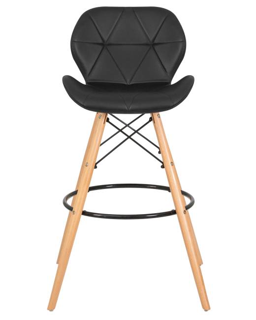 Стул барный DOBRIN BUTTERFLY BAR, ножки светлый бук, цвет чёрный
