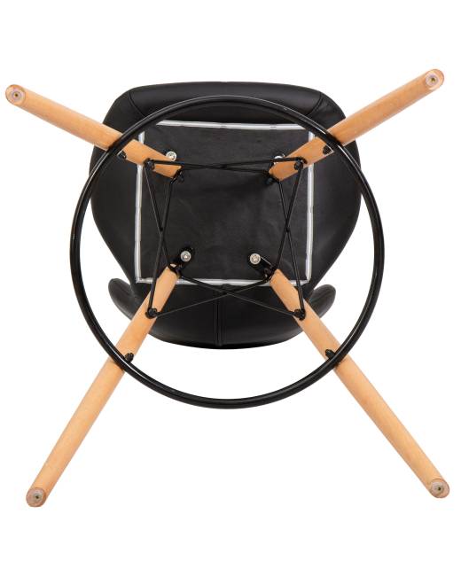 Стул барный DOBRIN BUTTERFLY BAR, ножки светлый бук, цвет чёрный