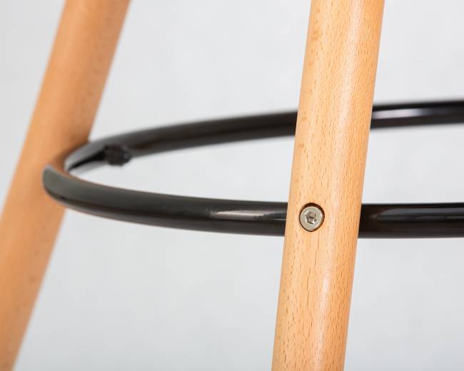 Стул барный DOBRIN BUTTERFLY BAR, ножки светлый бук, цвет чёрный