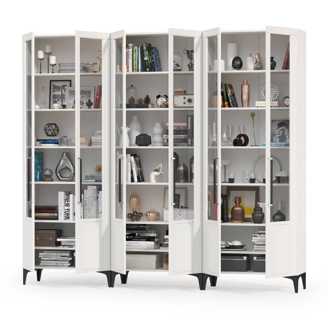 Библиотека Валенсия № 127 цвет белый шагрень