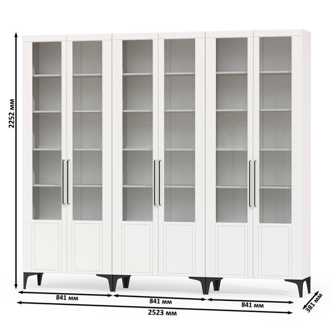 Библиотека Валенсия № 127 цвет белый шагрень