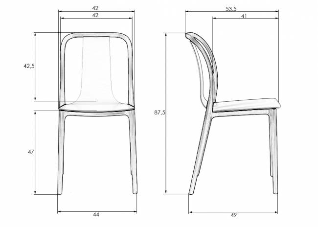 Стул обеденный DOBRIN ADAM, черный/серо-голубой