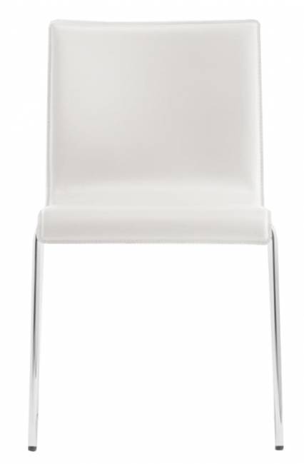 Стул с мягкой обивкой Kuadra XL хромированный, белый 500х535х810 мм