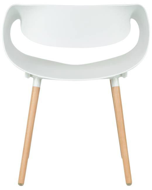 Набор 4 шт Стул обеденный DOBRIN ALIEN, ножки светлый бук, цвет белый (W-02)