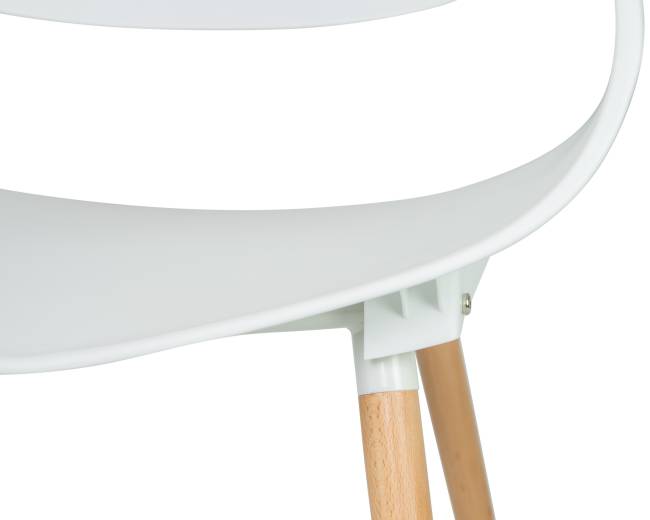 Набор 4 шт Стул обеденный DOBRIN ALIEN, ножки светлый бук, цвет белый (W-02)