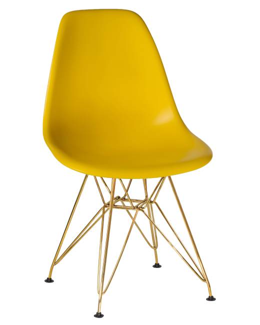Набор 4 шт Стул обеденный DOBRIN DSR, ножки золотые, цвет жёлтый (Y-01)