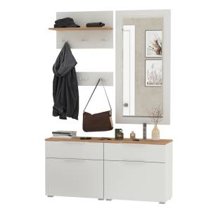 Октава Прихожая № 40 цвет белый шагрень/дуб крафт золотой