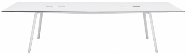 Стол ламинированный с каналом для протяжки проводов Squid OF белый 2990х1200х730 мм