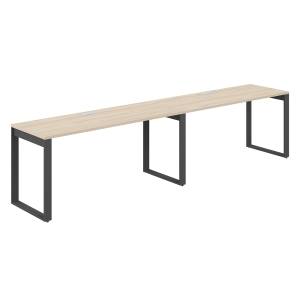 AG.173.AR.L.72.AN / Рабочая станция s-b-s 3200х600х750 / профиль О-образный: 70х20 антрацит; лючок: серебро; столешница: акация равелло