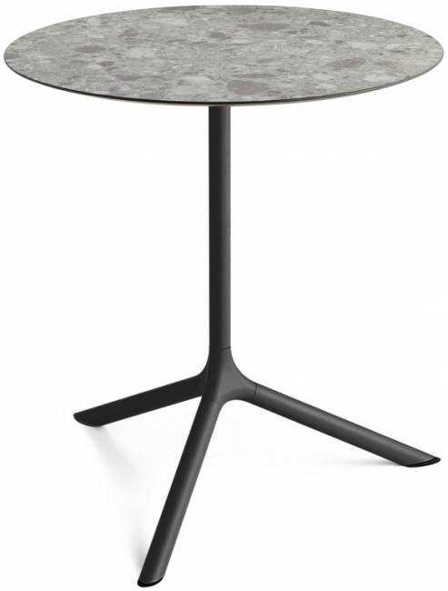 Стол ламинированный обеденный Tripe Maxi черный, зернистый Ø800х740 мм Стол ламинированный обеденный Tripe Maxi черный, зернистый Ø800х740 мм