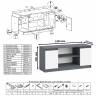 Широкая тумба Мори 1200 с письменным столом 1200.1 и полкой 1200 цвет графит/белый