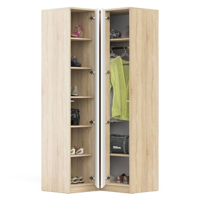 Угловой шкаф Мори МШУ960.1 цвет дуб сонома/белый