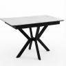 Стол DikLine DI100 Мрамор Кристал белый/опоры черные (2уп.)