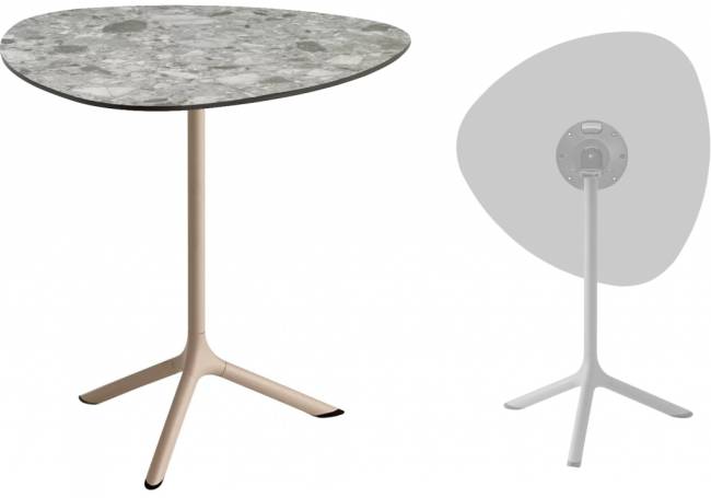 Стол ламинированный обеденный складной Tripe Folding тортора, зернистый 640х640х740 мм