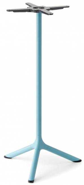 Стол ламинированный барный Tripe голубой, черный мрамор Сахара Ø600х1100 мм