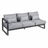 Диван садовый из алюминия трехместный левый с правым подлокотником Лагуна G401.9Е10 серый/антрацит