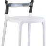 Стул пластиковый Miss Bibi белый, черный 420х500х850 мм