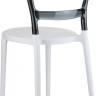 Стул пластиковый Miss Bibi белый, черный 420х500х850 мм