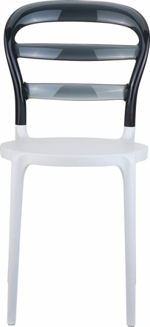 Стул пластиковый Miss Bibi белый, черный 420х500х850 мм