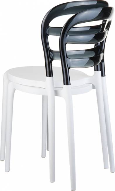 Стул пластиковый Miss Bibi белый, черный 420х500х850 мм
