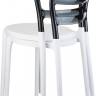 Стул пластиковый Miss Bibi белый, черный 420х500х850 мм