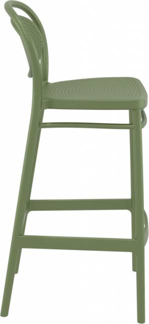 Стул пластиковый барный Marcel Bar 75 оливковый 450х520х1060 мм
