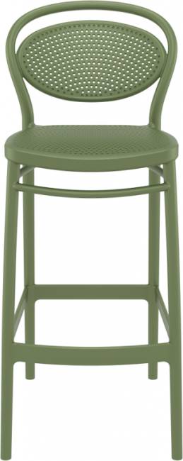 Стул пластиковый барный Marcel Bar 75 оливковый 450х520х1060 мм