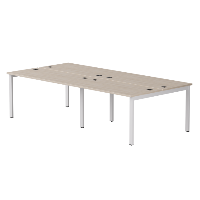 Бенч-система на 4 места Everprof EVO на металлокаркасе 2360х670(1370)x755 Дуб Соната/Белый