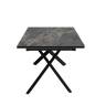 Стол DikLine DKX140 керамика Nebula Gold (мрамор глянец серый), подстолье черное, опоры черные (2уп.) Стол DikLine DKX140 керамика Nebula Gold (мрамор глянец серый), подстолье черное, опоры черные (2уп.)