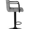 Стул барный DOBRIN KRUGER ARM BLACK, серый вельвет (LAR-E2041-25)